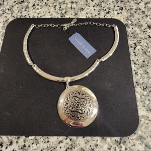 Scroll & Vine New Silver Medallion Necklace